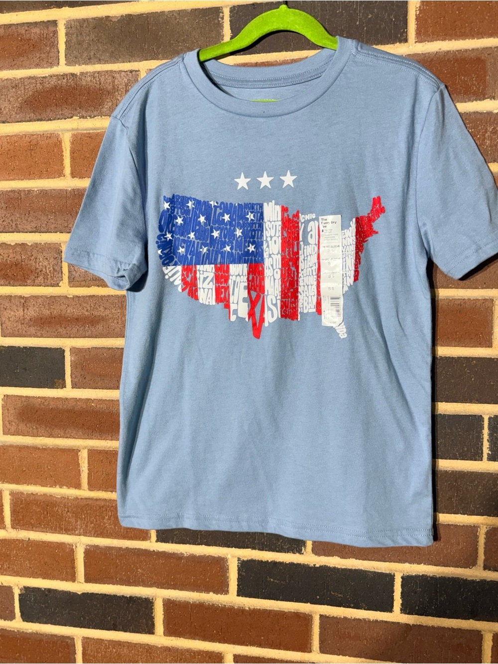 Kohl's Light Blue Short-Sleeve Tee with Patriotic USA Map Graphic